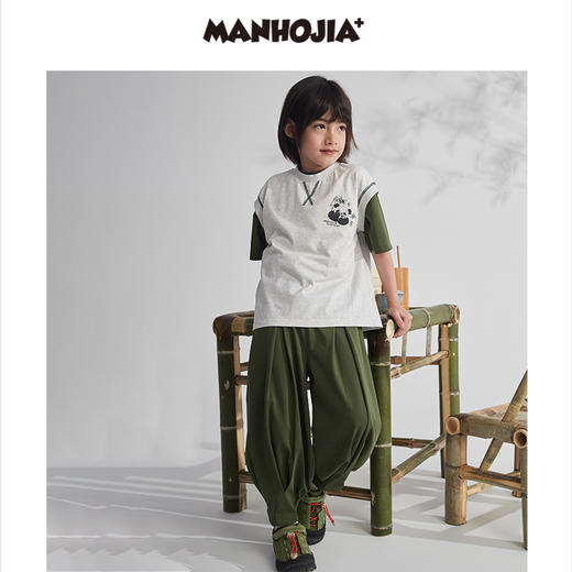 漫画家潮童装男童凉感防蚊裤冰感凉凉棉速干“功夫”儿童9分裤子 商品图1