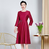 MLY春夏新款丝毛气质婚礼喜婆婆女装大码A摆大摆显瘦连衣裙 商品缩略图3