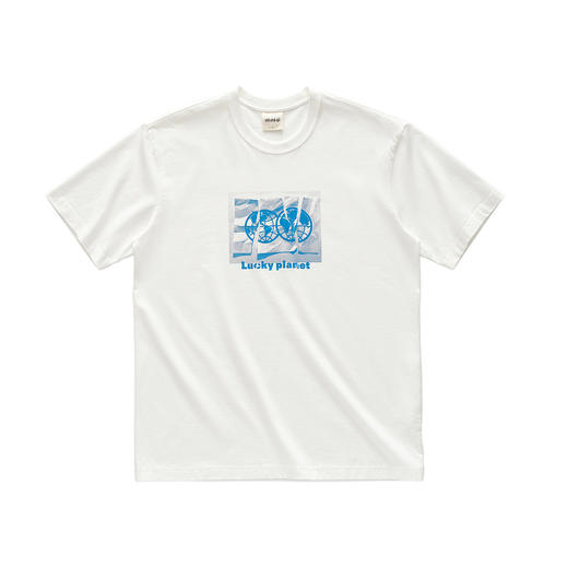 吃茶去chichaqu全棉圆领短袖T恤 印花幸运星球 商品图0