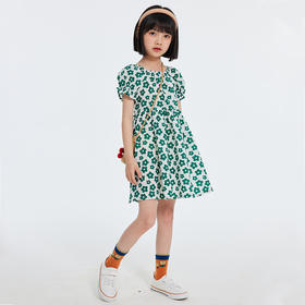 【抄底价清仓】龙之涵甜美泡泡袖公主裙碎花连衣裙  60S高支盐缩工艺全棉 女童洋气泡泡袖连衣裙