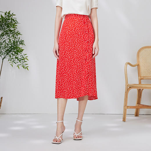 EITIE爱特爱夏季新款高腰显瘦印花气质半身裙7006707 商品图1