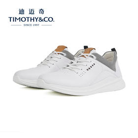 TIMOTHY＆CO．/迪迈奇男士春夏休闲牛皮板鞋柔软透气