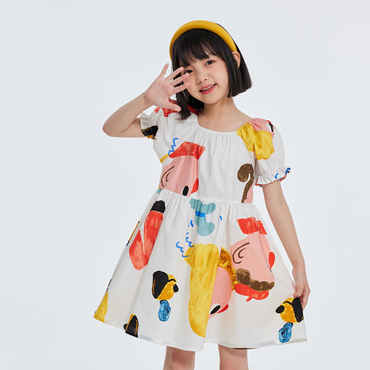 【抄底价清仓】龙之涵甜美泡泡袖公主裙碎花连衣裙  60S高支盐缩工艺全棉 女童洋气泡泡袖连衣裙 商品图4
