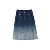谜底牛仔半身裙女2023夏季新款水洗渐变色A型长款牛仔裙232MB0554 商品缩略图4