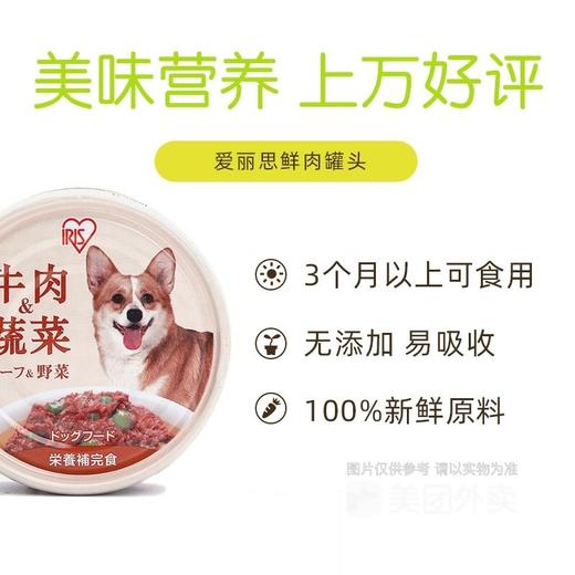 IRIS爱丽思牛肉蔬菜狗罐头营养辅食狗狗湿粮拌粮奖励犬零食100g 商品图4