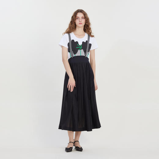 谜底背带半身裙女2023夏季新款时尚宽松大摆型长裙半裙232MB0537 商品图0