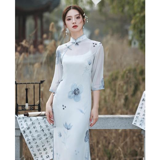 夏季新款，复古旗袍年轻款优雅改良文艺少女倒大袖旗袍连衣裙BJS-7618 商品图1