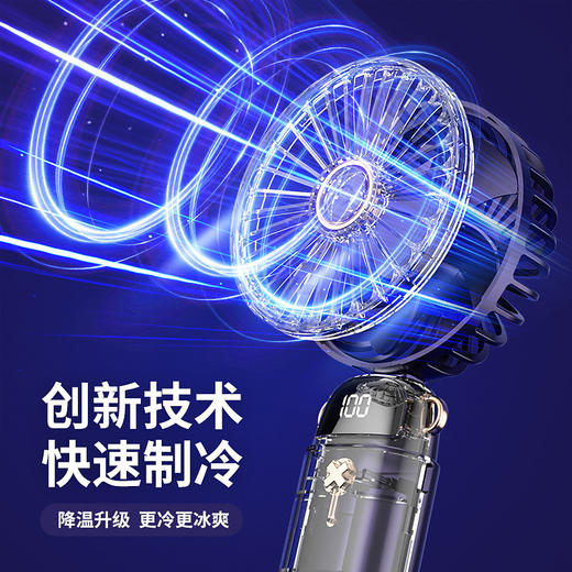 新款手持小风扇便携式挂脖静音折叠迷你usb充电风扇超长续航 商品图1