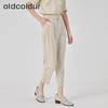 oldcolour2023夏季新款杏色休闲简约高腰直筒七分裤女GO21073743 商品缩略图3