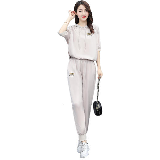 23新款时尚醋酸绣花拼接连帽修身显瘦套装YWY8813K198-6 商品图5