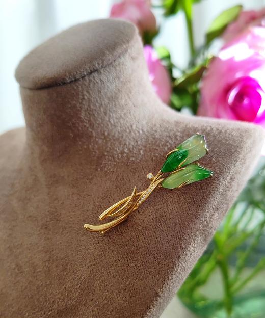 翡翠 双鱼胸针 商品图4