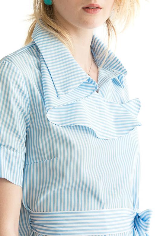 ROSEHOO 条纹系带不规则衬衫裙 2086 商品图4