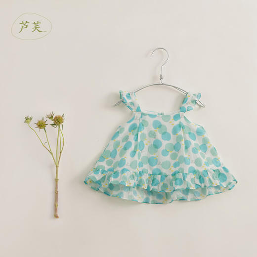 【马克珍妮 芦芙】新款夏装 女童清新荷叶棉真丝背心231099 商品图0