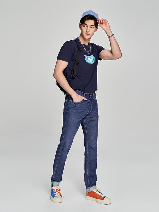 LEE 新品705标准大锥形凉感中蓝色男牛仔裤凉凉裤潮LMB100705200228A02891 商品图3