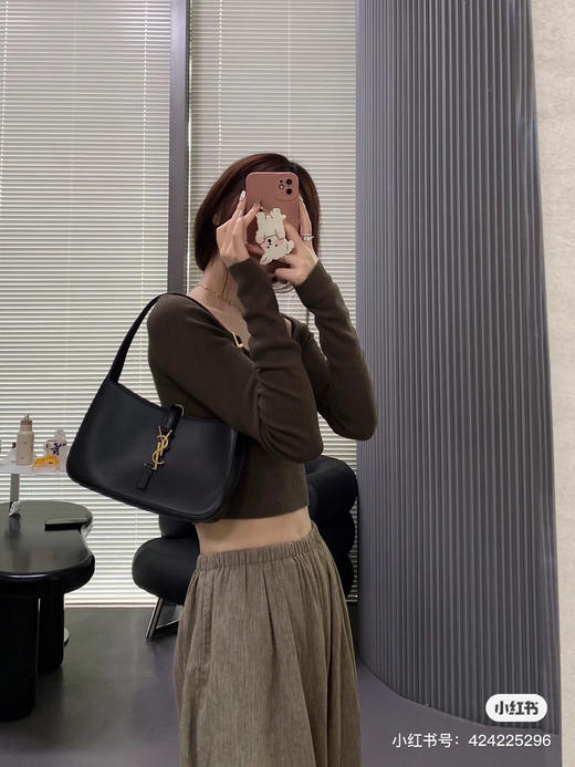 杨树林复古腋下包/黑色 商品图3