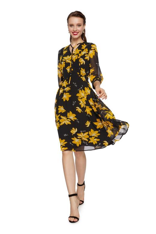 OCTAVIA 植物印花雪纺连衣裙 6816 商品图0