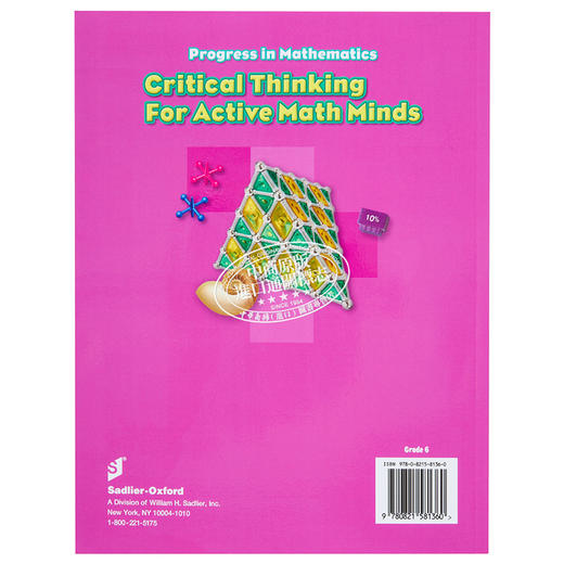 【中商原版】Progress in Mathematics Critical Thinking for Active Math Minds Grade6进步数学批判性思维活跃的数学头脑六年级 商品图1