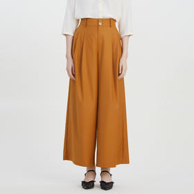 谜底高腰宽松阔腿长裤女2023夏新款时尚气质亲肤休闲裤232MK0640