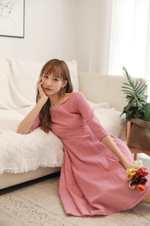 ROSEHOO 红白细格纹连衣裙 2097 商品图4