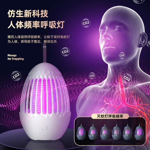 恐龙蛋电击式灭蚊灯USB充电室内家用户外光触媒灭蚊器 商品图0