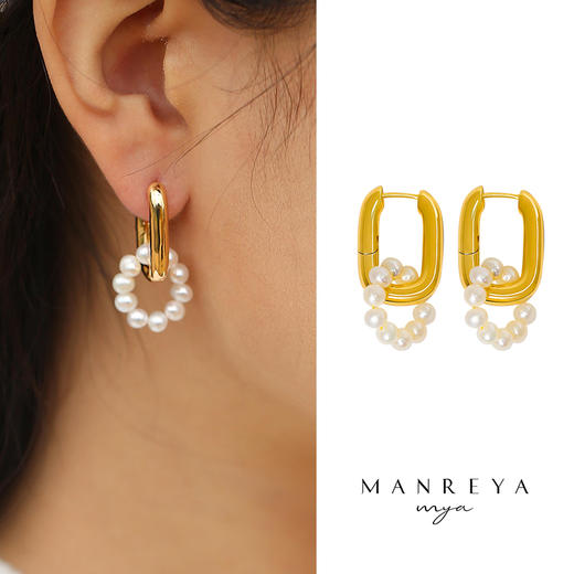 Manreya玛芮雅 浪漫之约 可拆卸两种戴法珍珠耳环 商品图1
