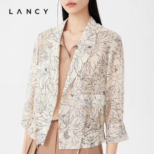 S1L2朗姿 欧根纱线条花朵西装LAST02WJP121C01 商品图0