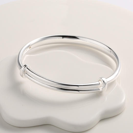 【宏艺珠宝】招财钱串推拉手镯·足银手镯Hfo 商品图2