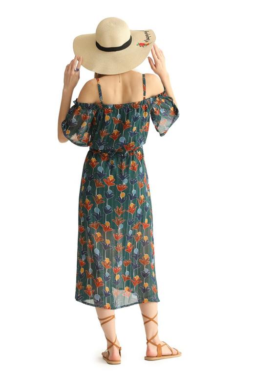 DOTACOKO 墨绿色吊带挖肩连衣裙 1941 商品图3