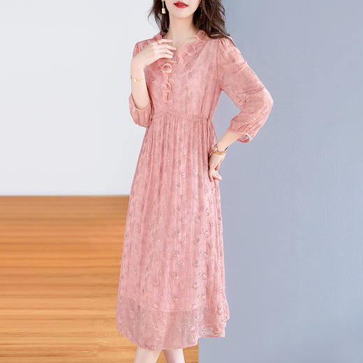 夏季新款，七分袖花边真丝连衣裙SM82393350 商品图5