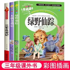 全套3册 绿野仙踪+木偶奇遇记+三毛流浪记全集正版三年级必读的课外书名著小学生3年上下学期阅读书籍经典书目老师推荐