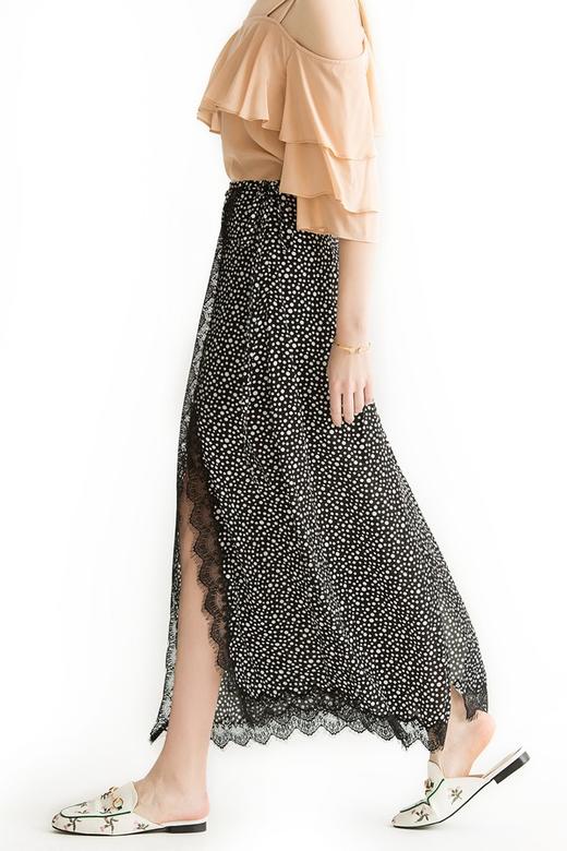 OCTAVIA 波点蕾丝边饰雪纺裙 1717 商品图2