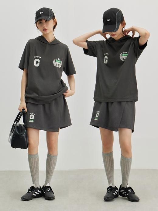 CryingCenter 复古学院带帽休闲插肩网球运动短袖 商品图2