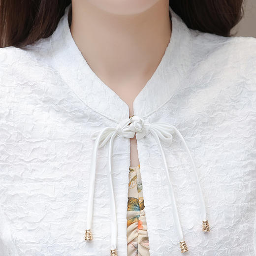 夏款时尚，印花简约中长款内搭连衣裙国风时髦短袖开衫两件套QYM-XYKL-J49-L 商品图3