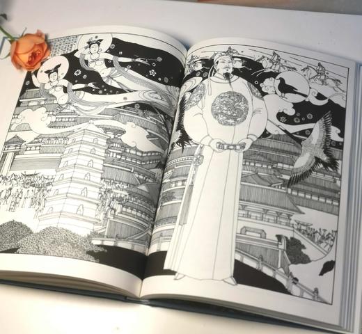 经典回归：卢延光画说历史《一百神仙图》《一百帝王图》《一百仕女图》《一百儒士图》，布面精装，封面刷金版，16开，天津杨柳青出版社2023年一版一印，四册总定价：752，四册售价：472元 商品图14