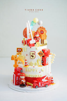 【玩具插件款】消防员蛋糕