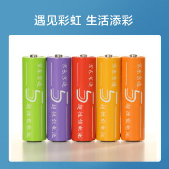 京东京造 碱性彩虹电池 5号40节装 超性能无铅无汞 适用血压计/血糖仪/指纹锁/遥控器/电子称/儿童玩具 /数码 /数码配件 /电池/充电器 商品图6