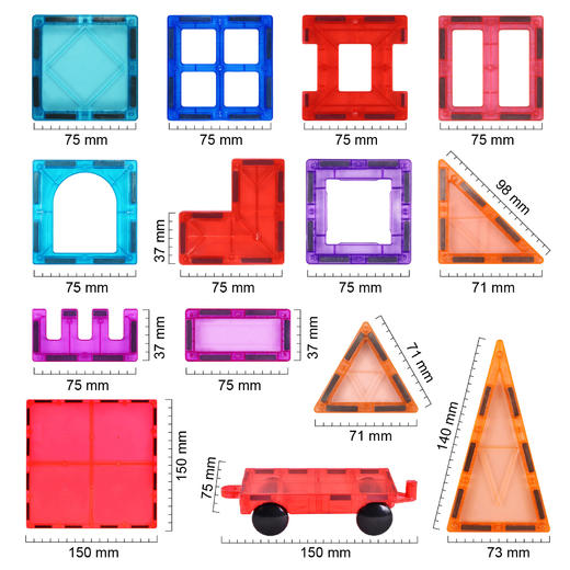 【兼容giromag思创菠萝树等磁力片】 出口欧美彩窗磁力片积木套装早教益智构建片玩具彩盒装 商品图3