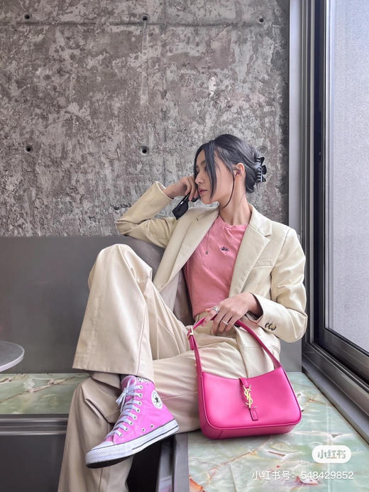 杨树林复古腋下包/芭比粉 商品图1