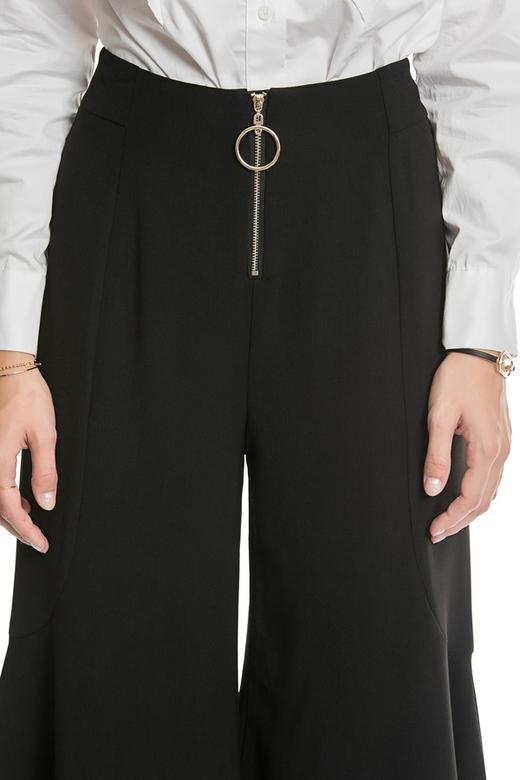 Velwin蔚雯 黑色高腰喇叭裤 3284 商品图3