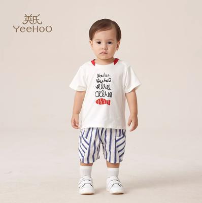 英氏童装23夏季新款短袖T恤男女宝纯棉薄款套头上衣YRTCJ2P345A 商品图0