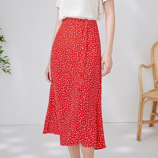 EITIE爱特爱夏季新款高腰显瘦印花气质半身裙7006707 商品图2