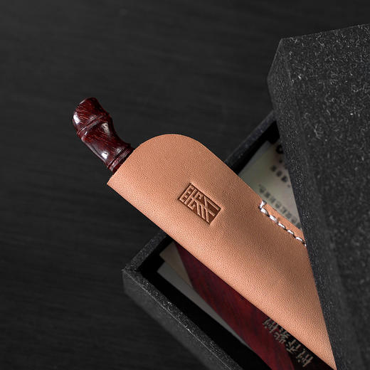 四象紫檀牛骨茶针 高档手作茶拨紫檀茶拨牛骨茶针分茶茶道配件 精致礼盒装 商品图2