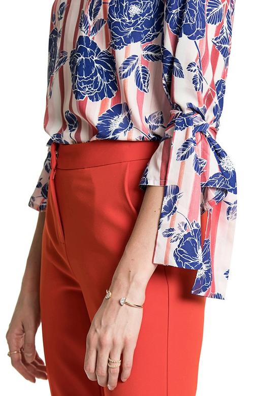 ZVY 玫瑰花条纹雪纺上衣 415 商品图4