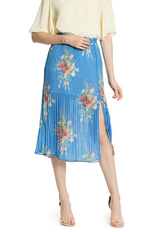 OCHIRLY欧时力 蓝色古典印花半身裙 3293 商品图0