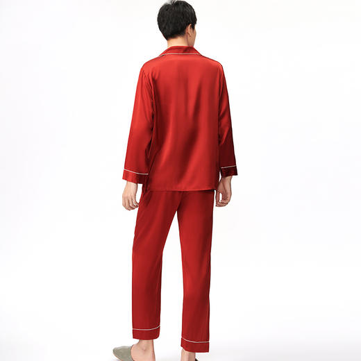 金三塔新品 重磅真丝男士睡衣 桑蚕丝衣裤套红品系列 （限价款）  YSM9A203 商品图2