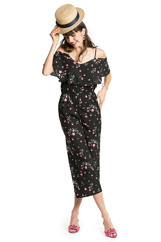 EMC亿美丞 印花挖肩雪纺连身裤 1120 商品图1