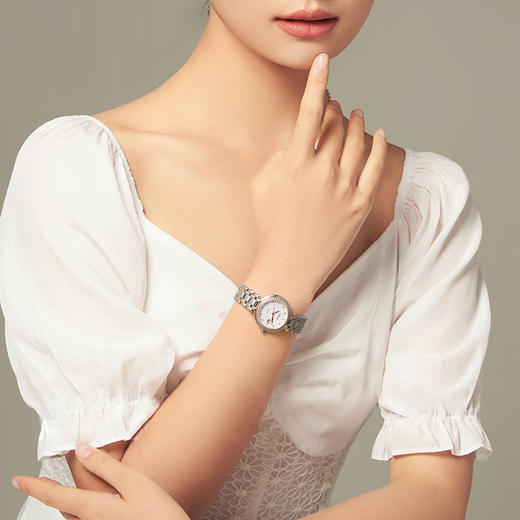 EBOHR 依波表 卡纳系列镶钻白面钢带机械防水女士手表礼物 5163 商品图5