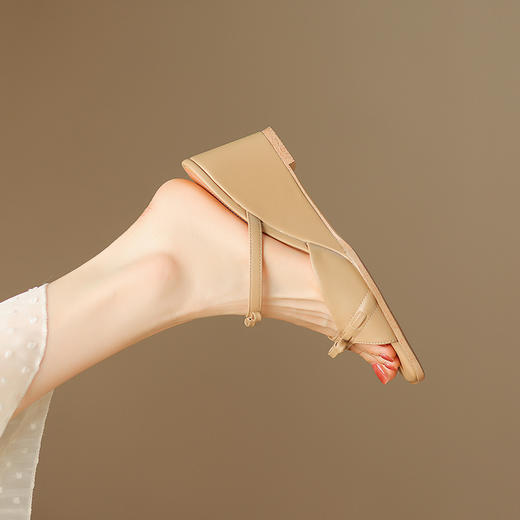 新款度假风，平头坡跟蝴蝶结凉拖HBP-5277 商品图0