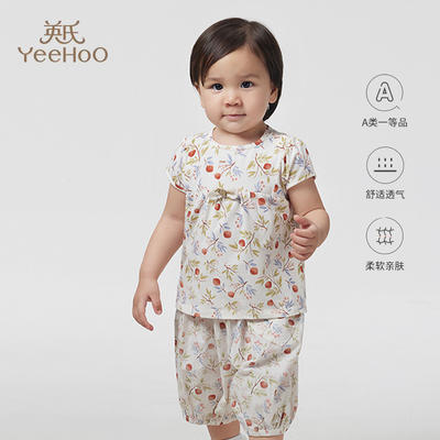 英氏女童圆领套头衫短袖T恤2023夏季新款吸湿速干上衣YRTCJ2P375A 商品图0