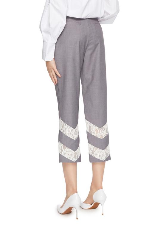 AVA 蕾丝拼接高腰九分裤 5720 商品图1